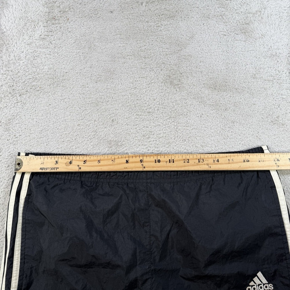 Vintage Adidas Windbreaker Pants Men Medium Black Gym Drawstring Zip Ankle Nylon - Picture 8 of 12